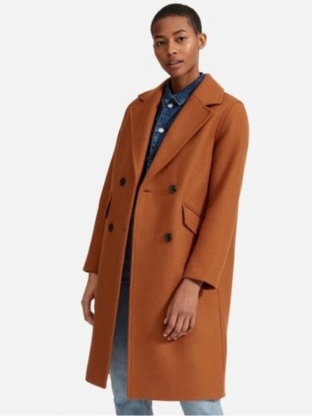 EVERLANE The Italian ReWool Overcoat Toffee Size 6